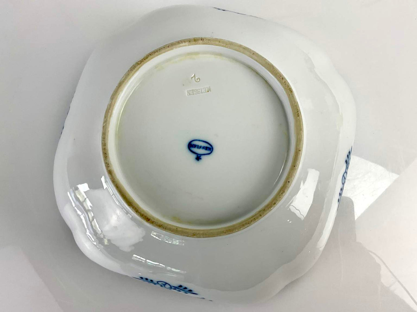 Antique Carl Teichert Meissen Blue Onion Porcelain Bowl