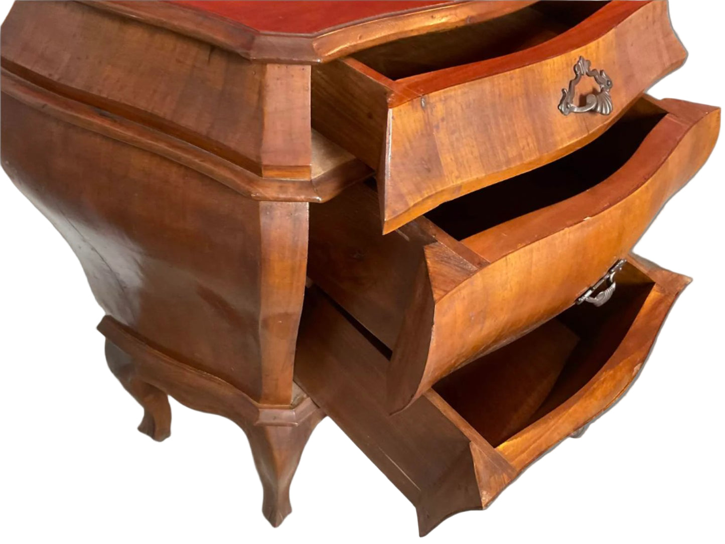 Magnificent Vintage Louis XV Style Bombe Chest Nightstand