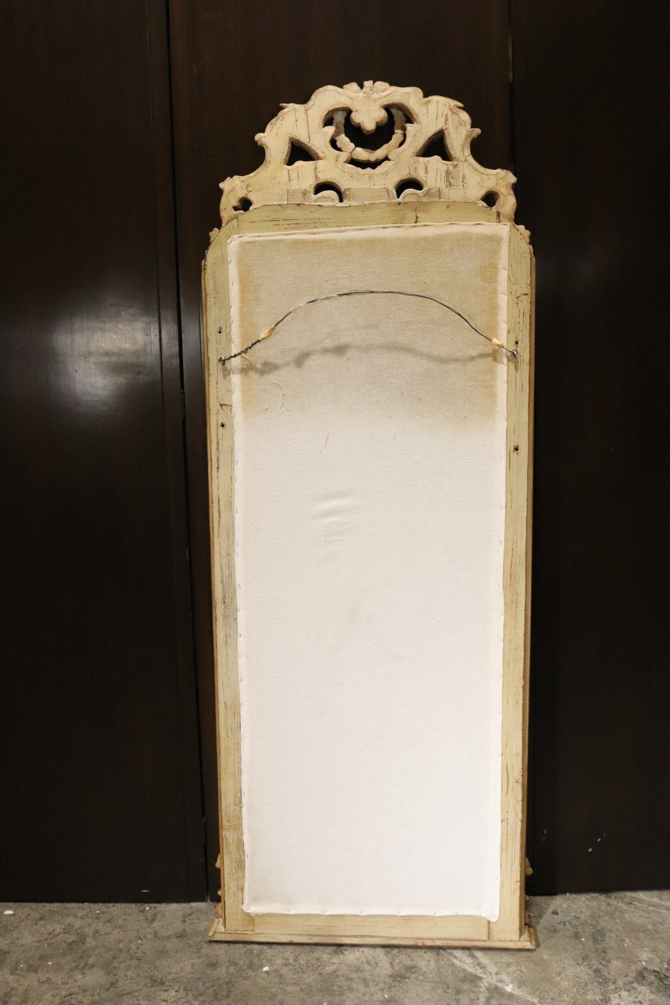 Vintage Ornate Gilt Carved Wood French Style Wall Mirror 27 X 3 X 68 Inches