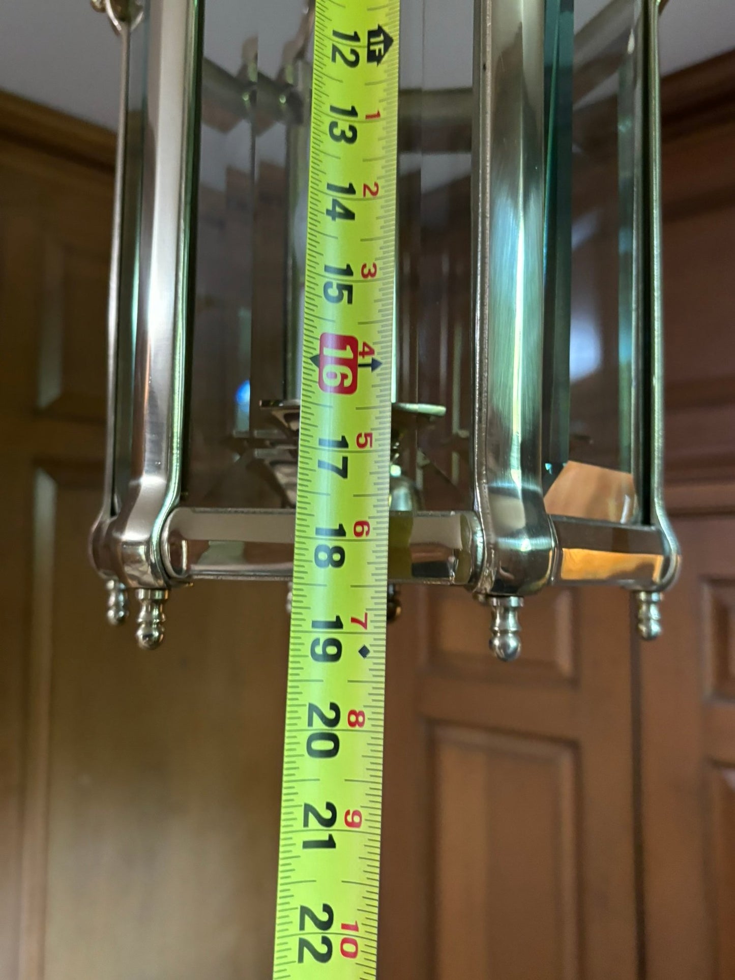 A Pair Of Large Vintage Brass And Glass Lantern Fixtures