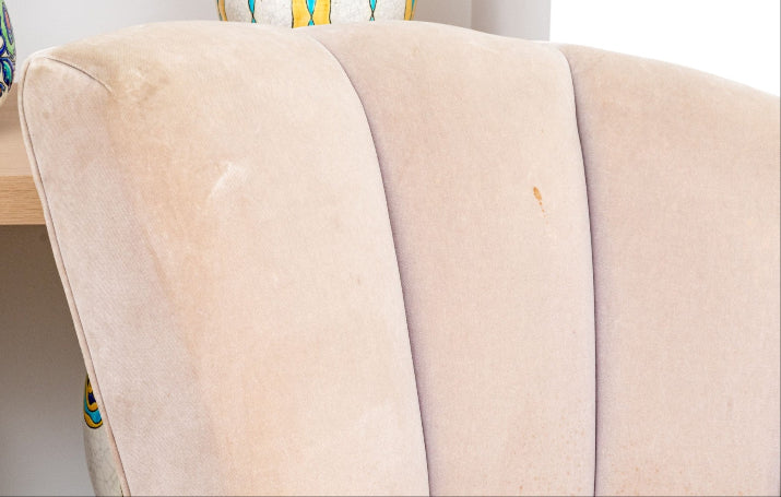 Fabulous Pair of Curved Channel Back Accent Chairs in Glamorous Art Deco flare