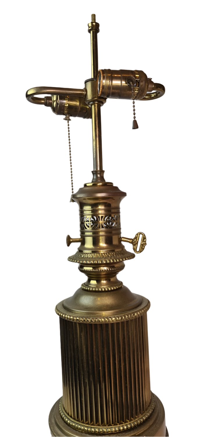 Vintage Paul Hanson Brass Table Lamp with Keys