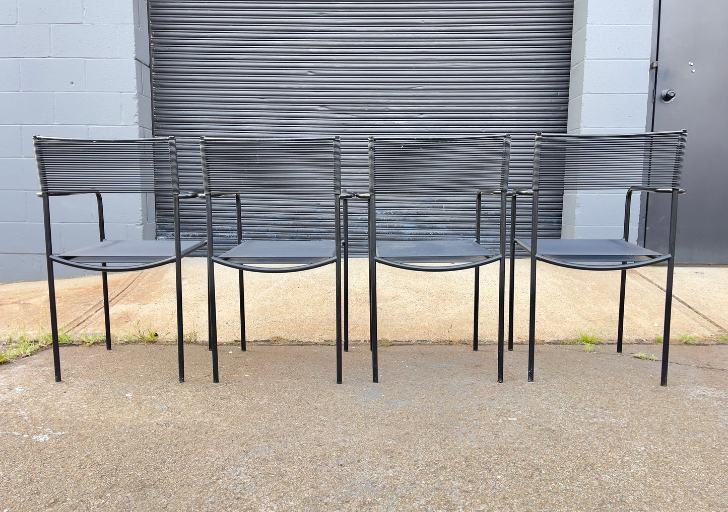 Vintage Italian Spaghetti Strap Armchairs - Set of 4