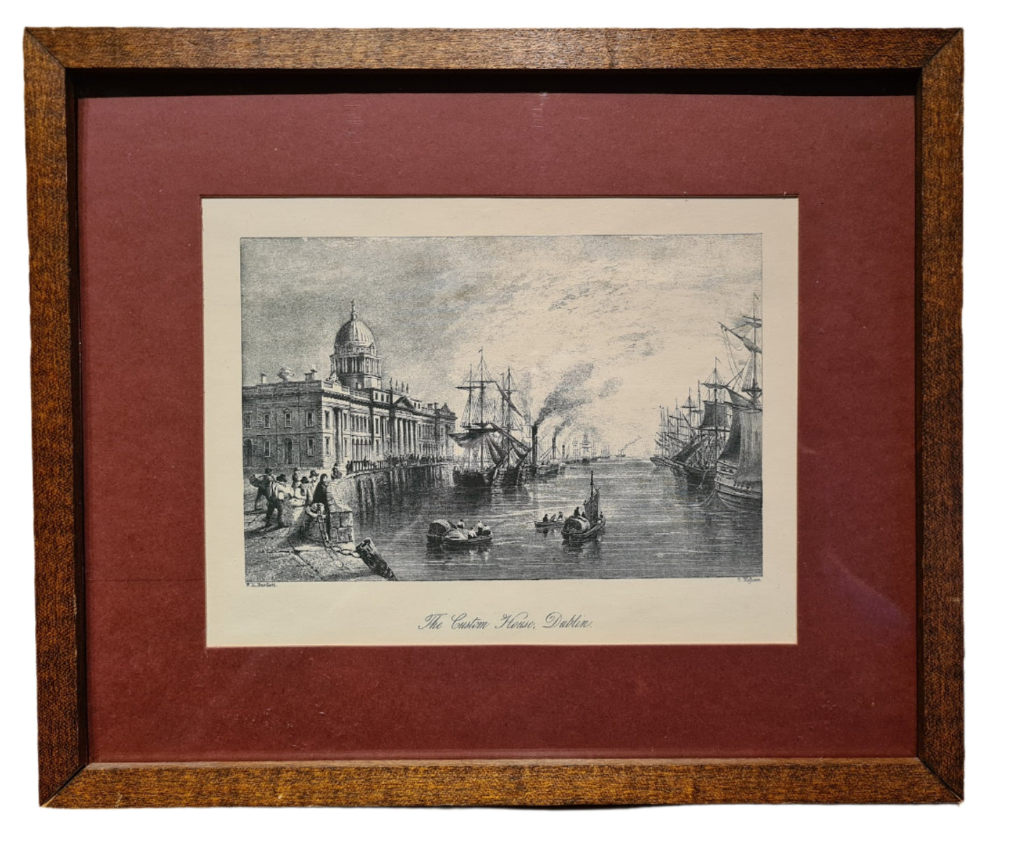 Vintage Picture of The Custom House, Dublin, Ireland