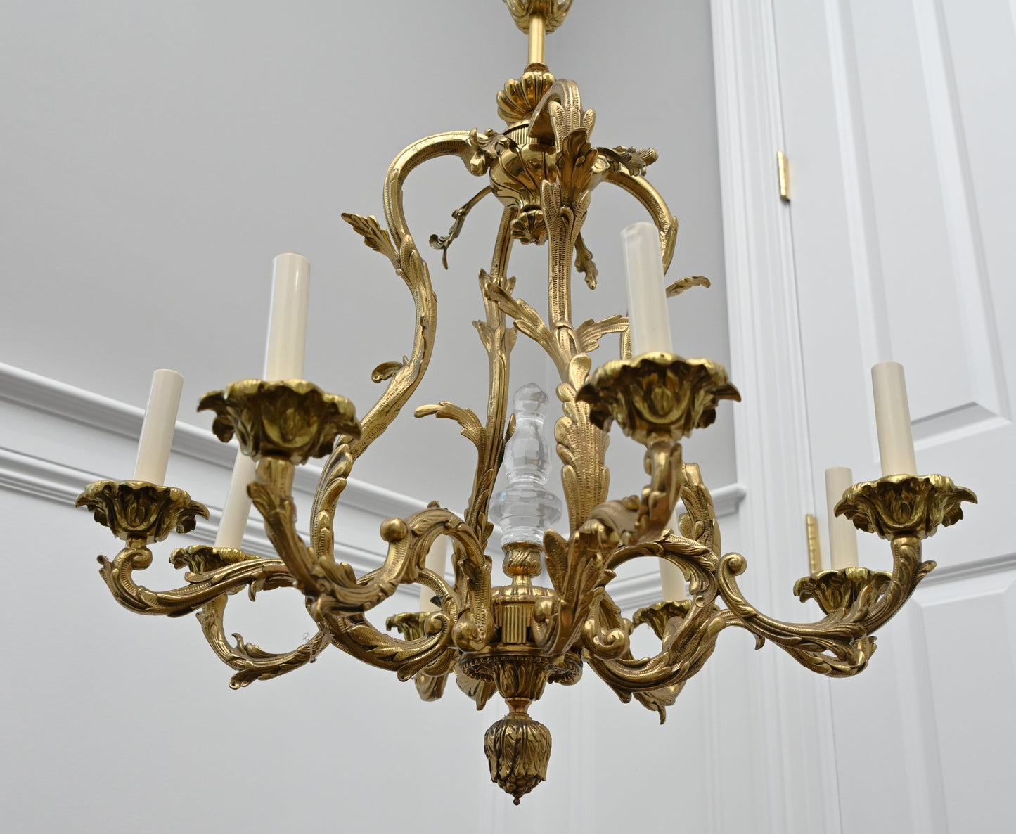French Rococo Revival Gilt Bronze Eight-light Chandelier