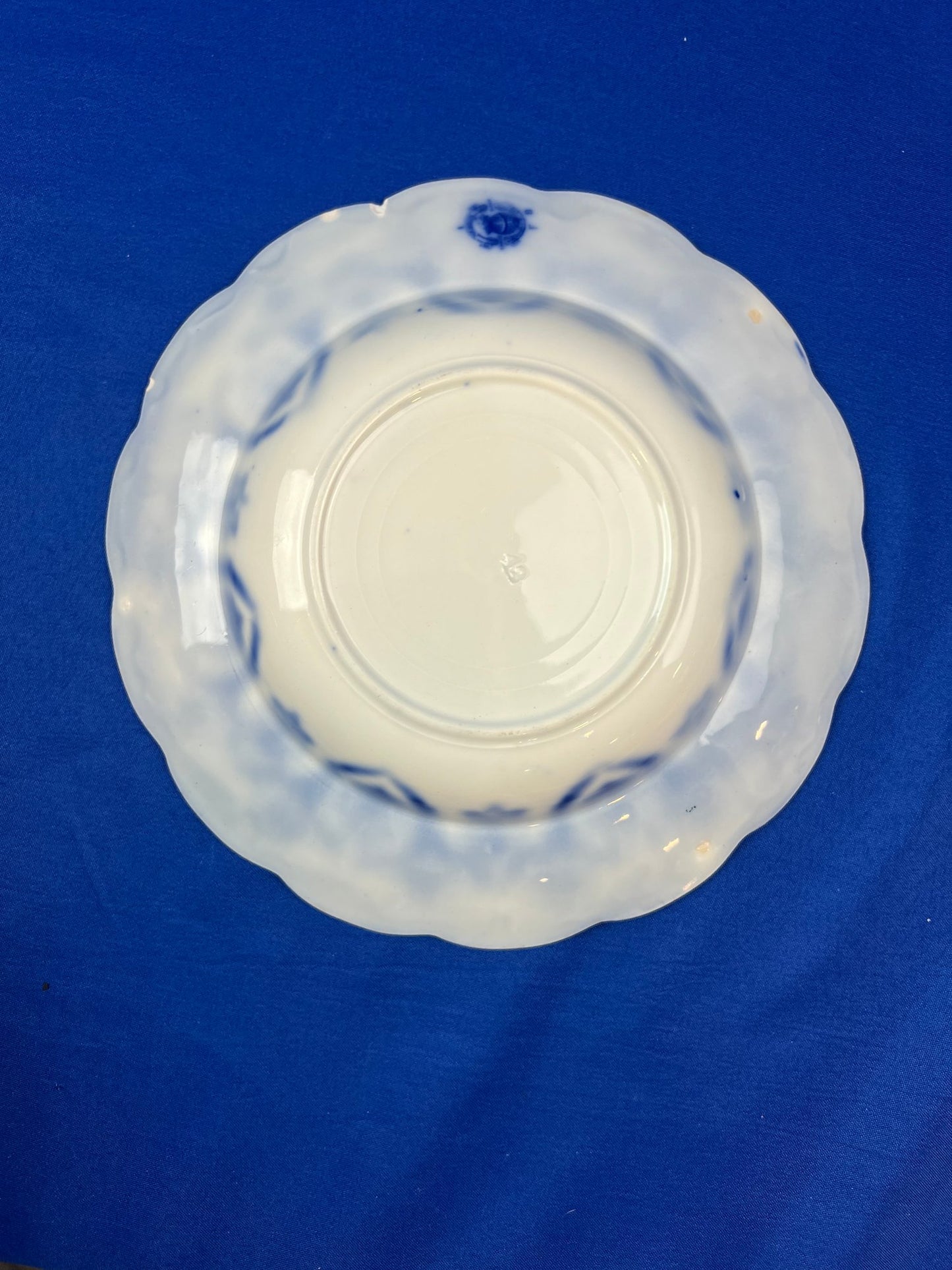 Antique Grindley Haddon Flow Blue Rimmed Bowl - Signed On Base