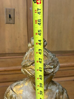 A Large 19th Century Gilt Plaster Female Figural Statue