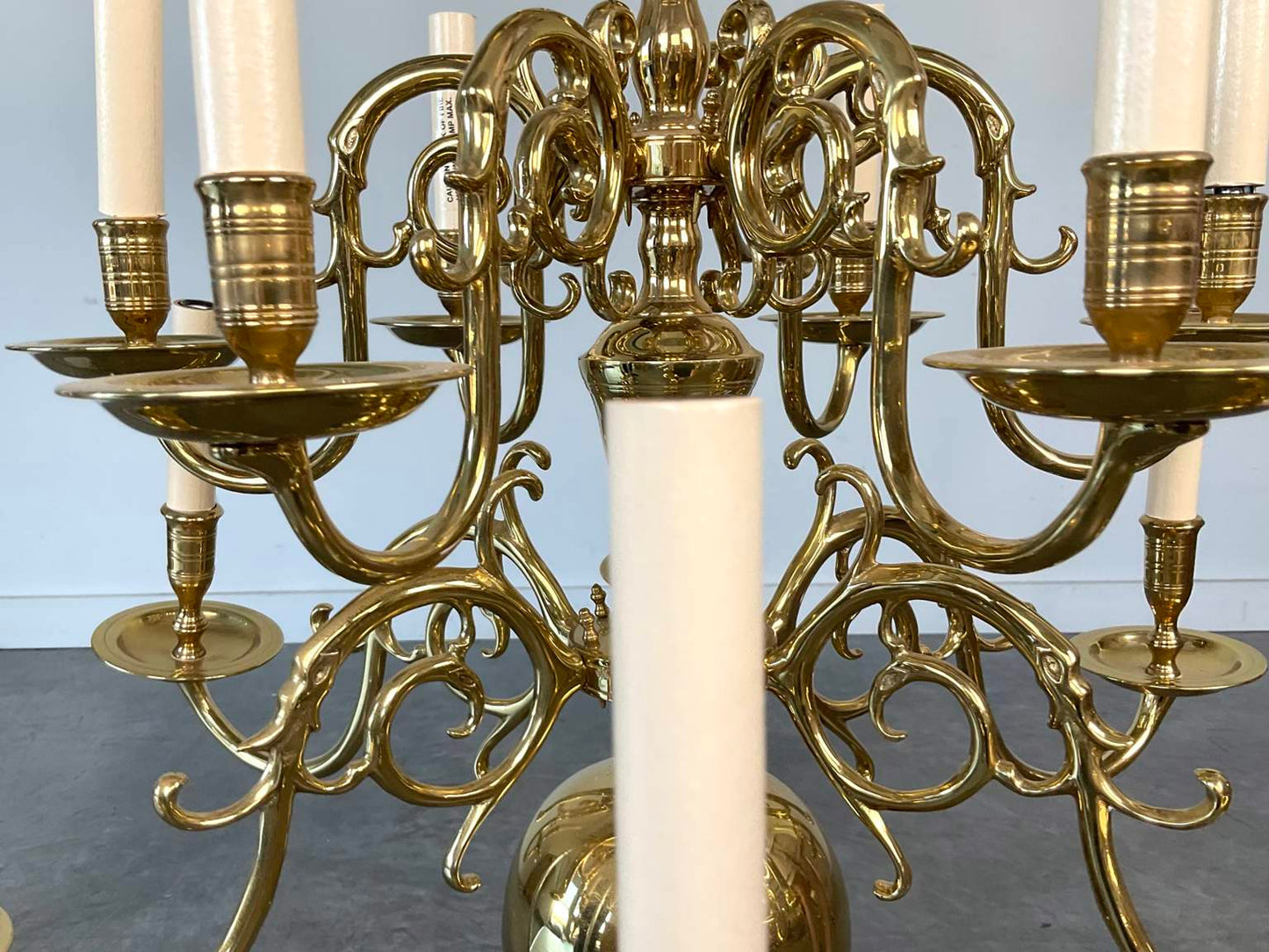 Virginia Metalcrafters Williamsburg Solid Brass 12-Light Chandelier