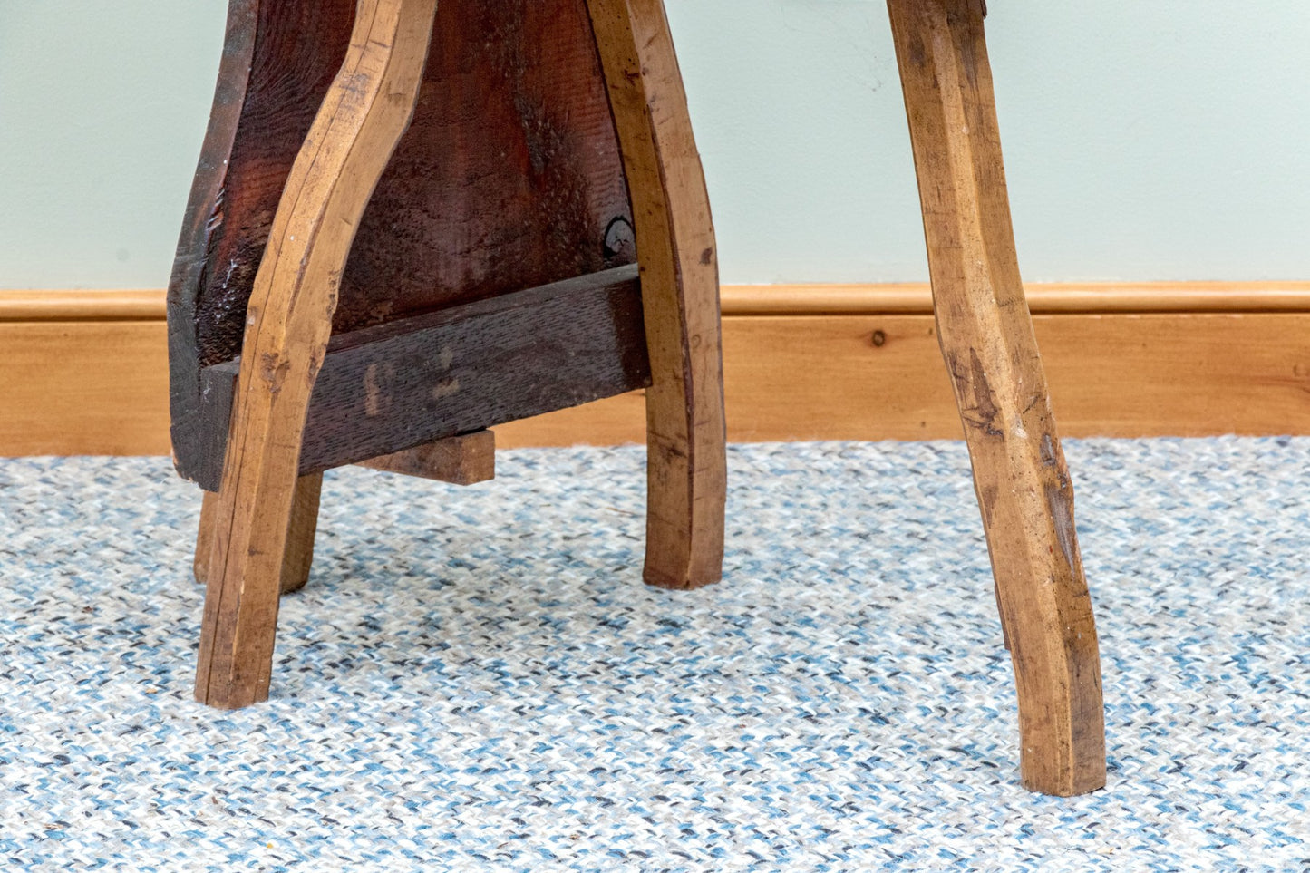 One of a Kind Artisanal Primitive Hand-Carved Wood Chair