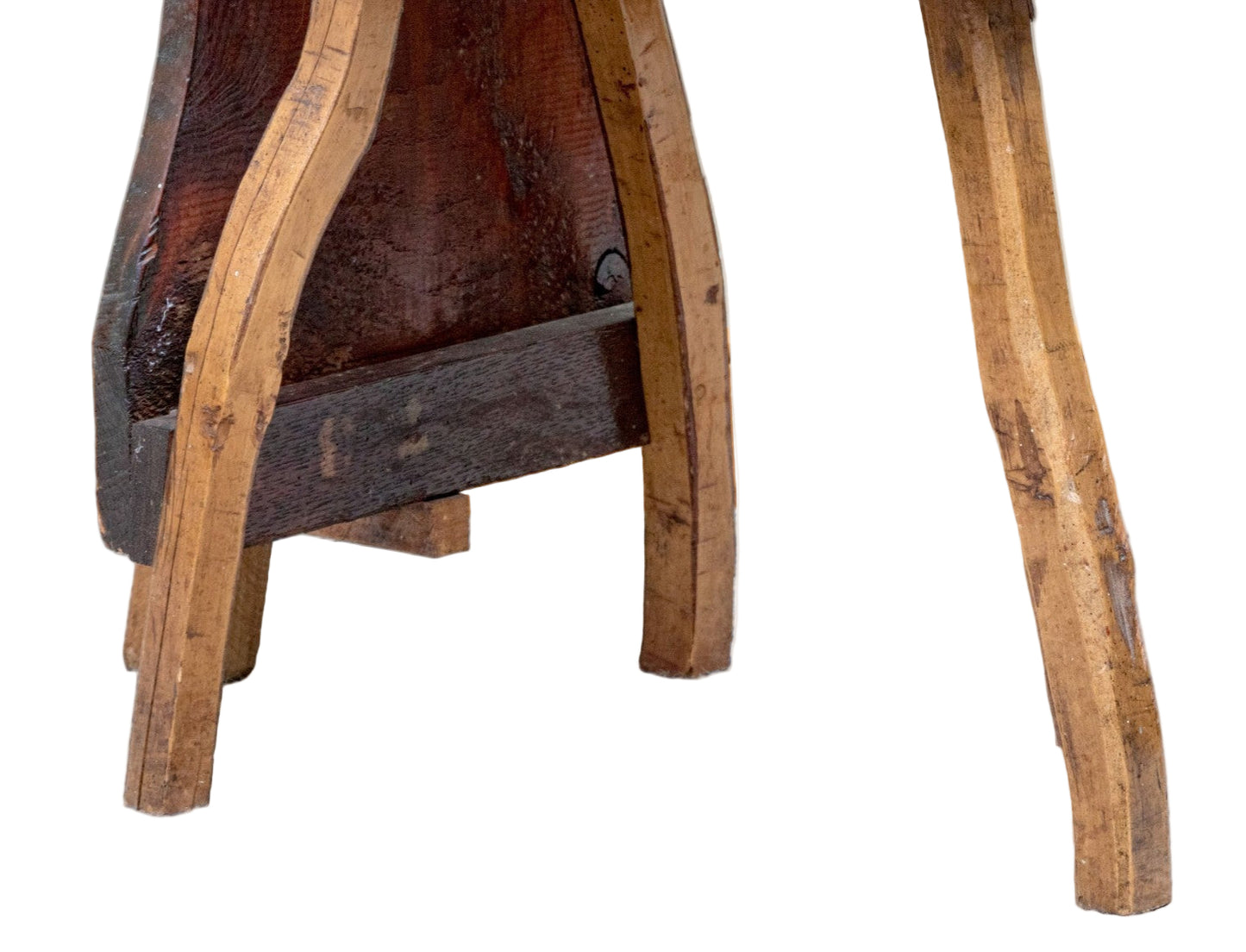 One of a Kind Artisanal Primitive Hand-Carved Wood Chair