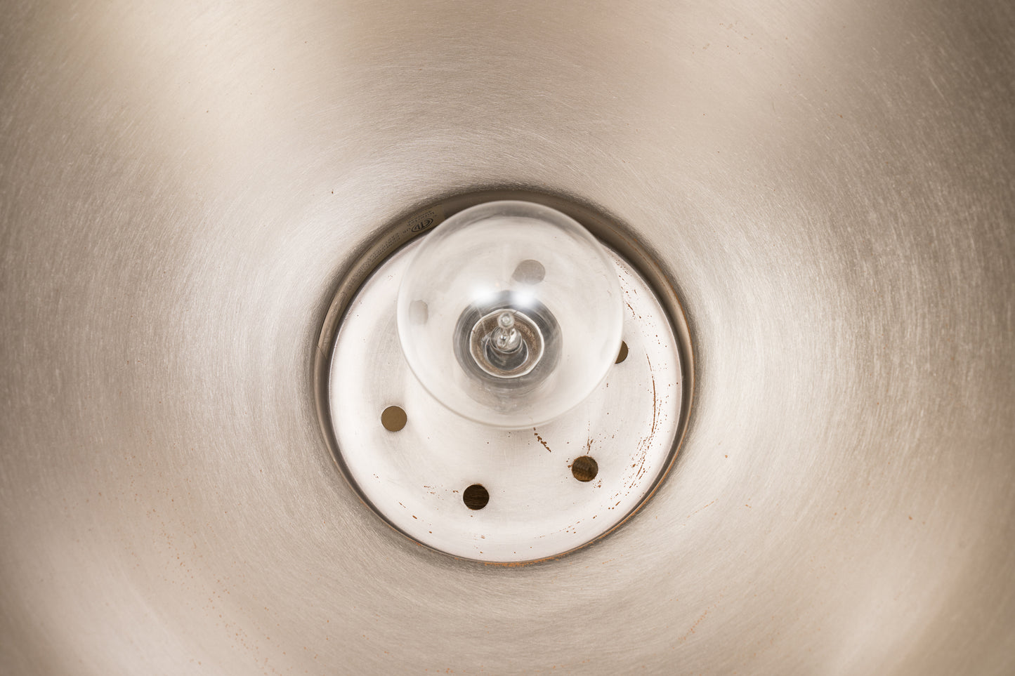 Enameled White Metal Dome Light Fixture