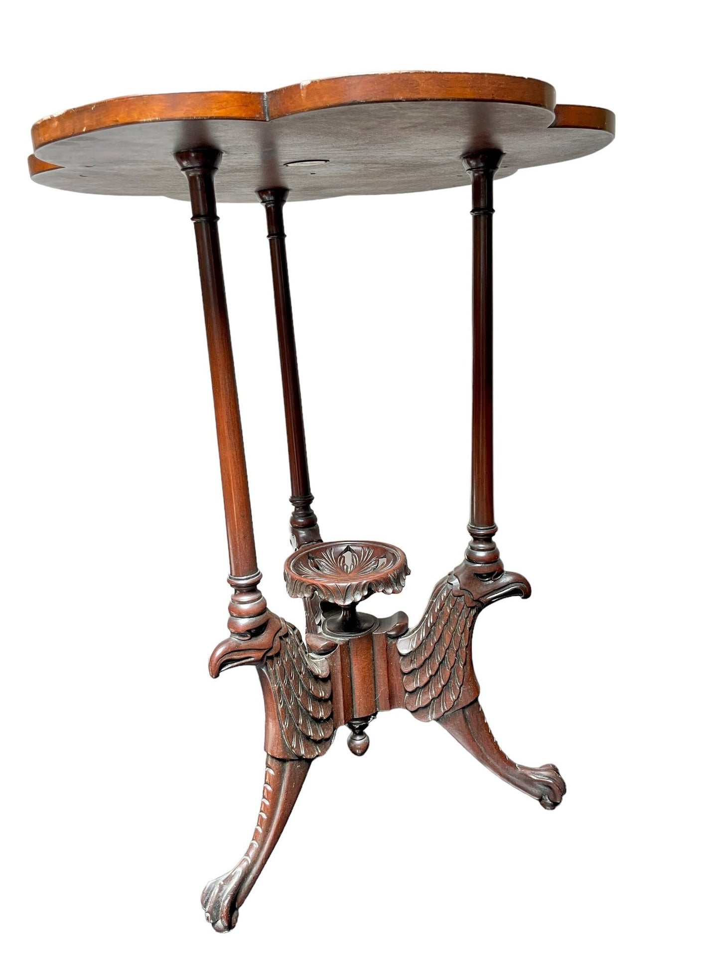 Vintage Irwin Furniture Co. Accent Table With Figural Eagles Base