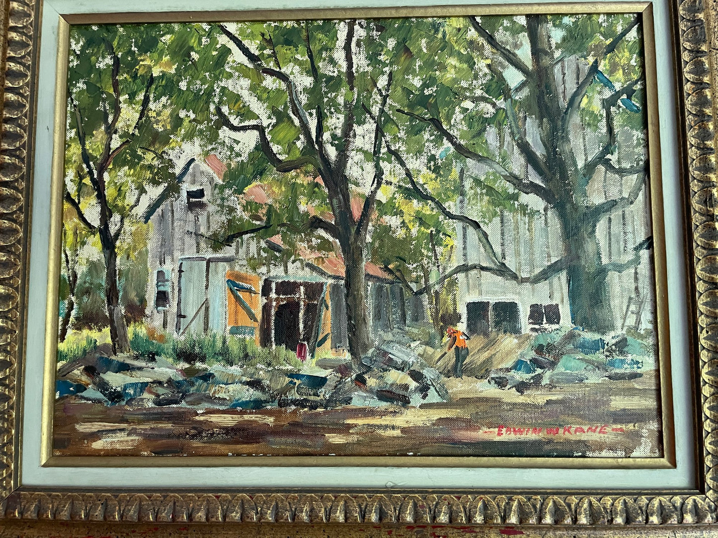 EDWIN KANE, American 29th C, Signed, oil on board