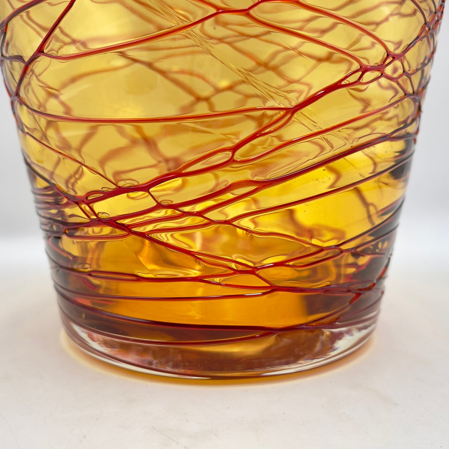Vintage Durand Threaded Amber Art Glass Champagne Wine Cooler