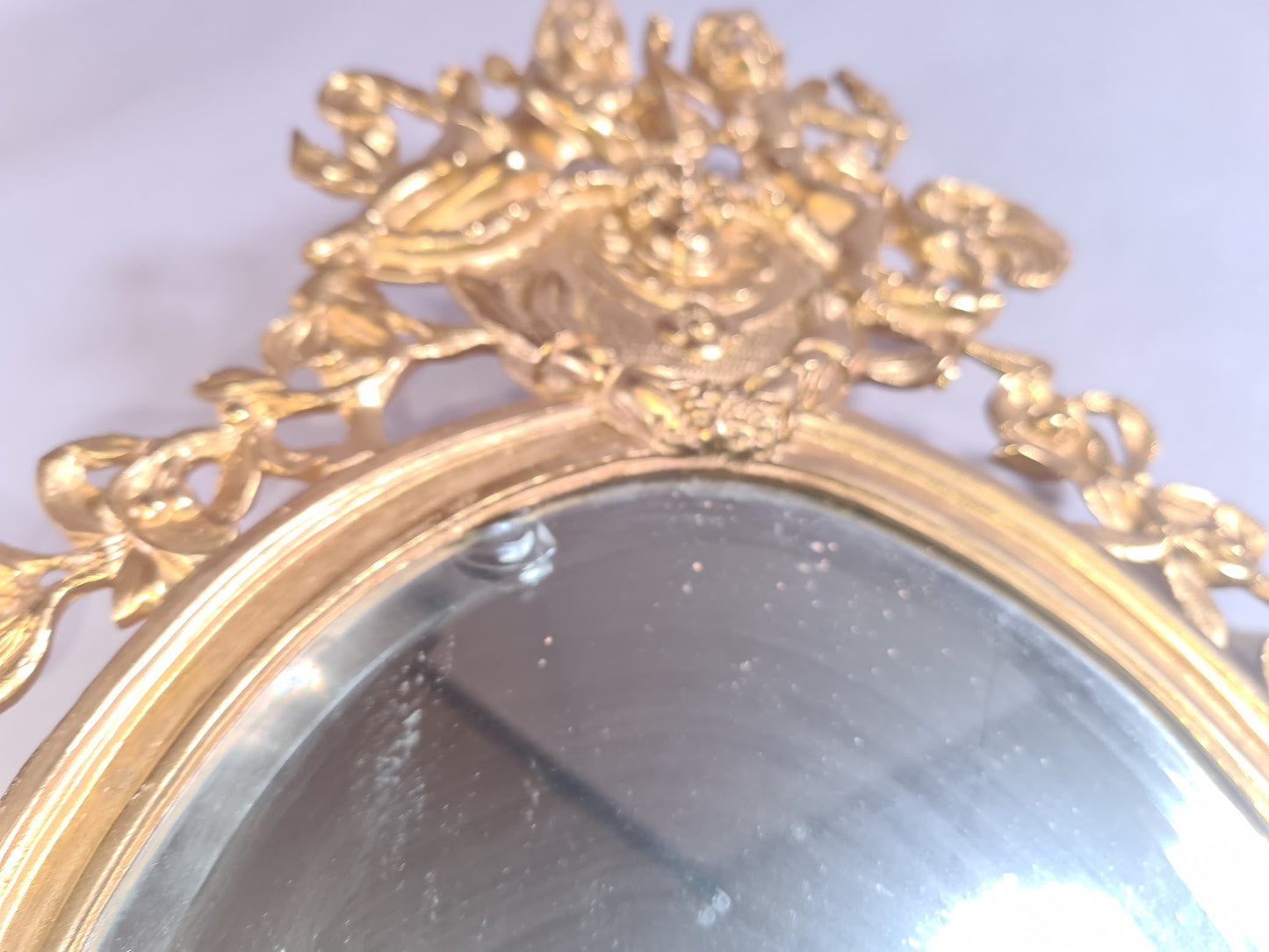 Beautifully Ornate Gilt Brass Sconce / Mirror (1/2)