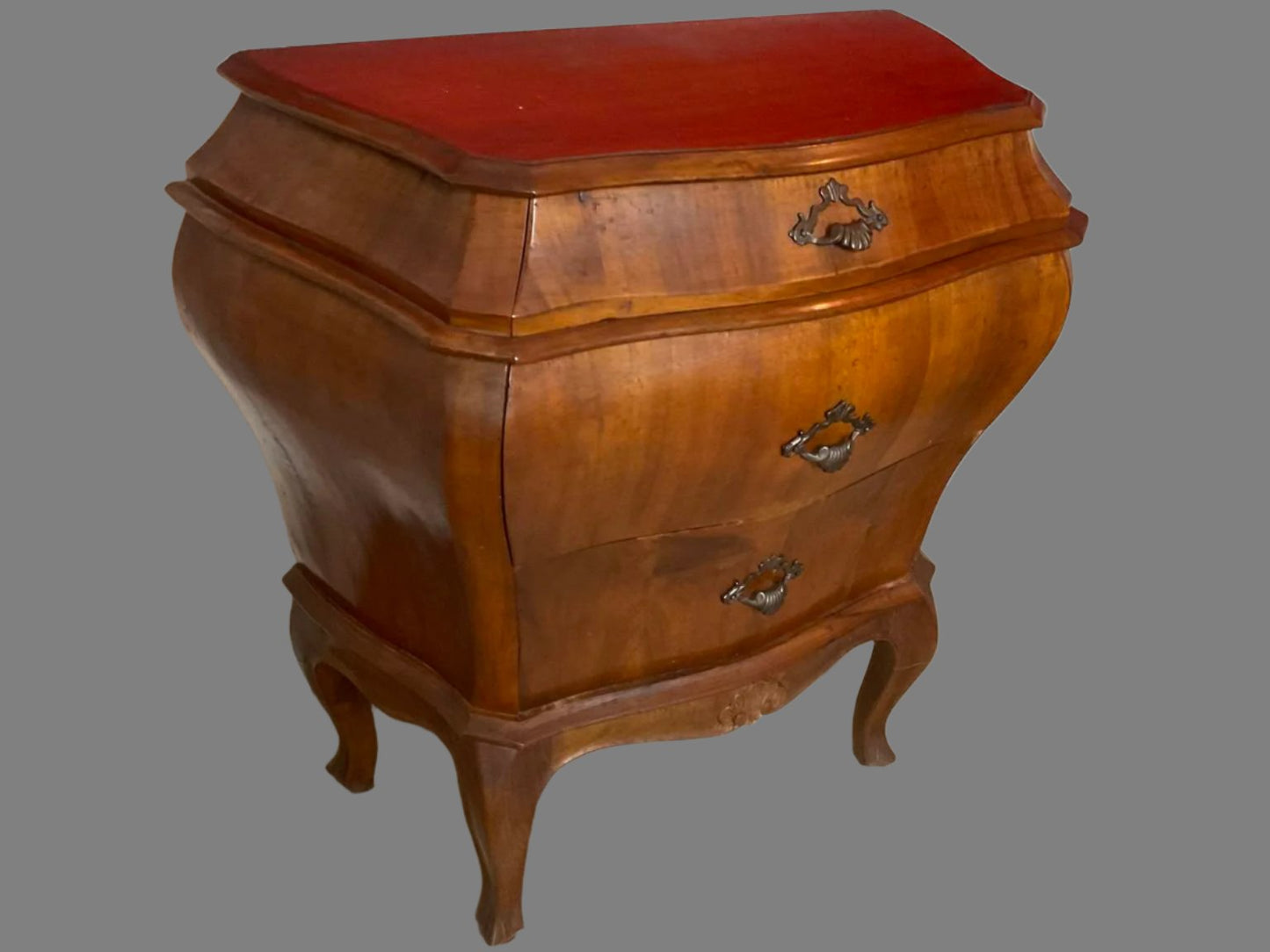 Magnificent Vintage Louis XV Style Bombe Chest Nightstand