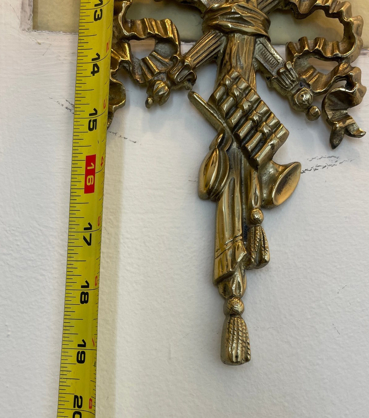 French Style, Vintage Brass Three Lights Sconce