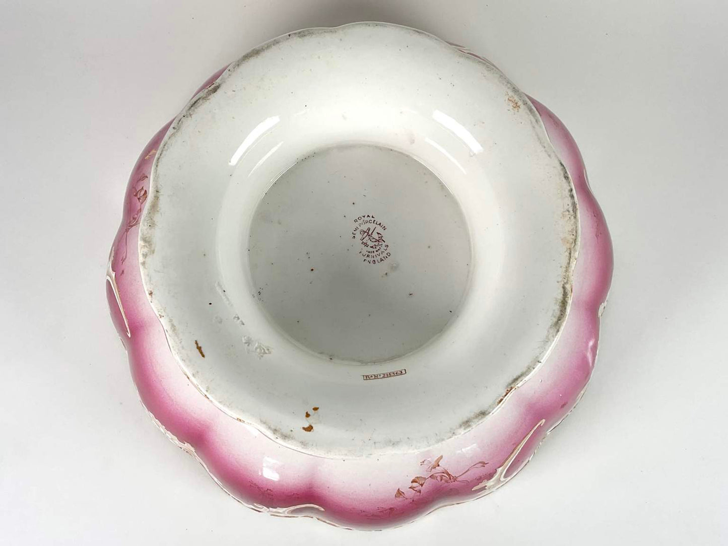 Antique Furnivals Porcelain Punchbowl