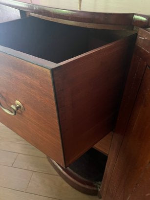 Vintage Mahogany Sideboard with high brass gallery rail and recessed center cabinet