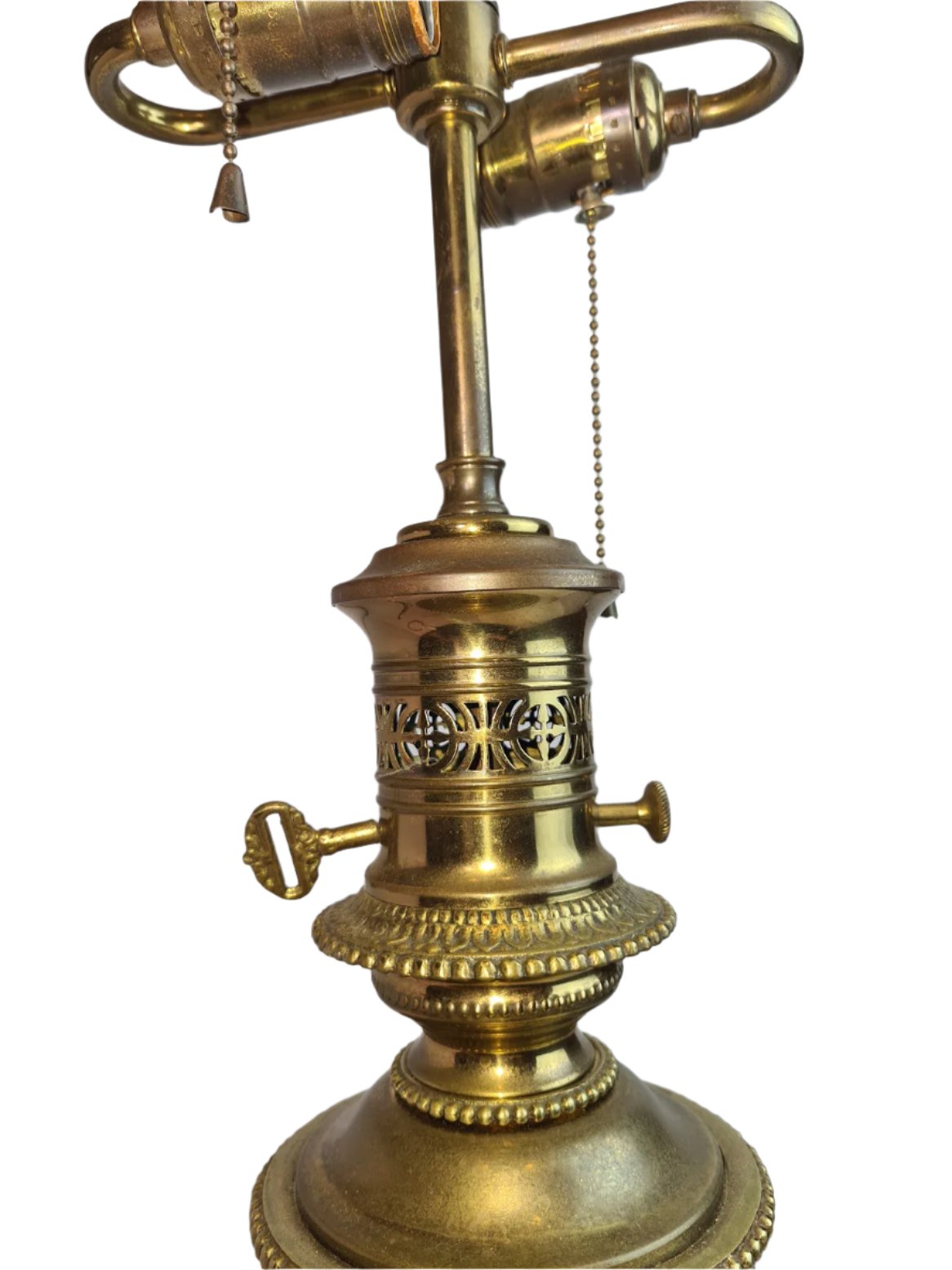 Vintage Paul Hanson Brass Table Lamp with Keys