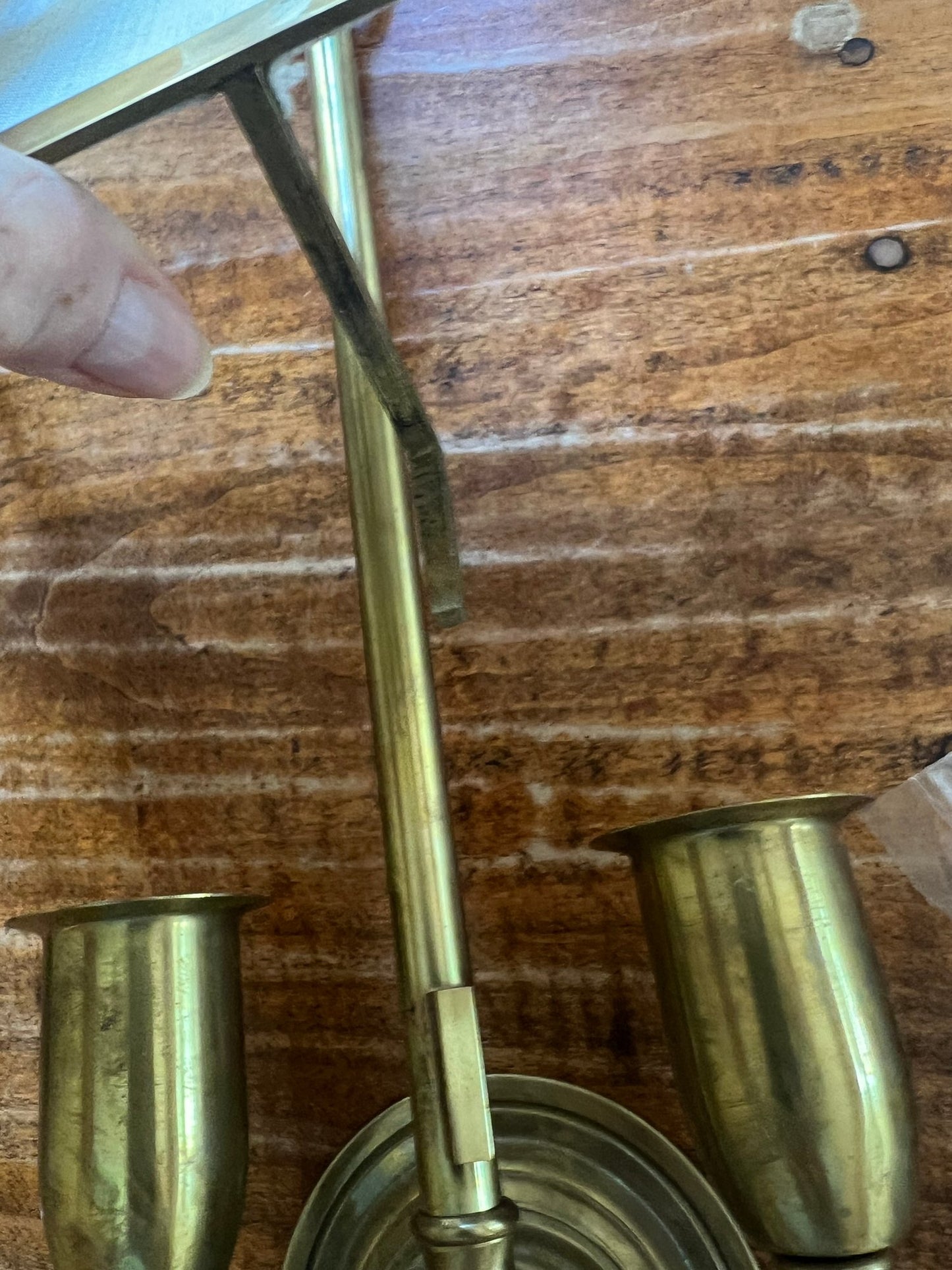 Pair of High Quality Italian Custom Made Brass Wall Sconces With Shades