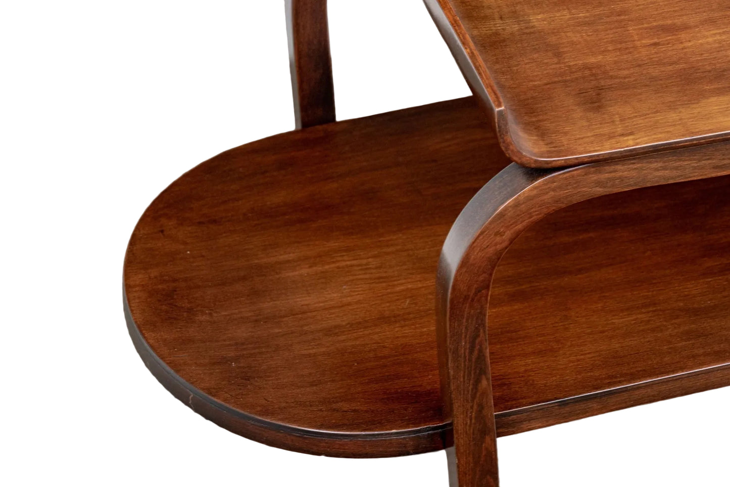 MCM/Art Deco Two Tier Wood Accent Table Attributed to Thonet-Mundus