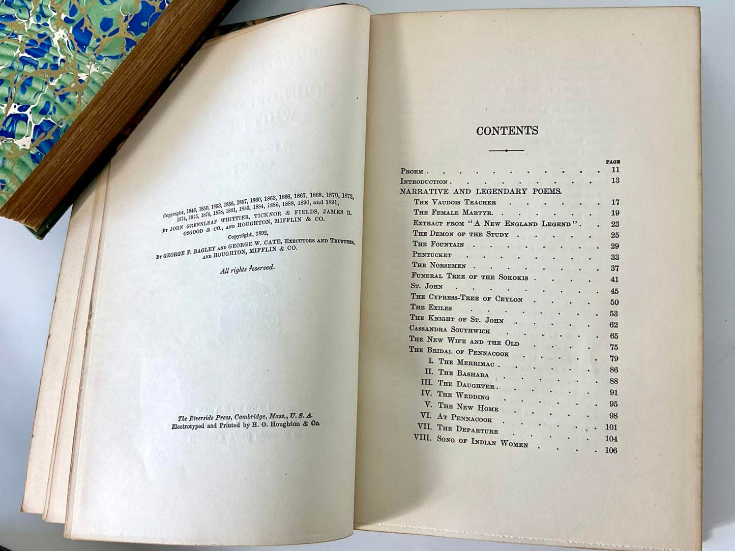 Antique John Greeleaf Whittier Complete Writings, 7 Volume Complete Set