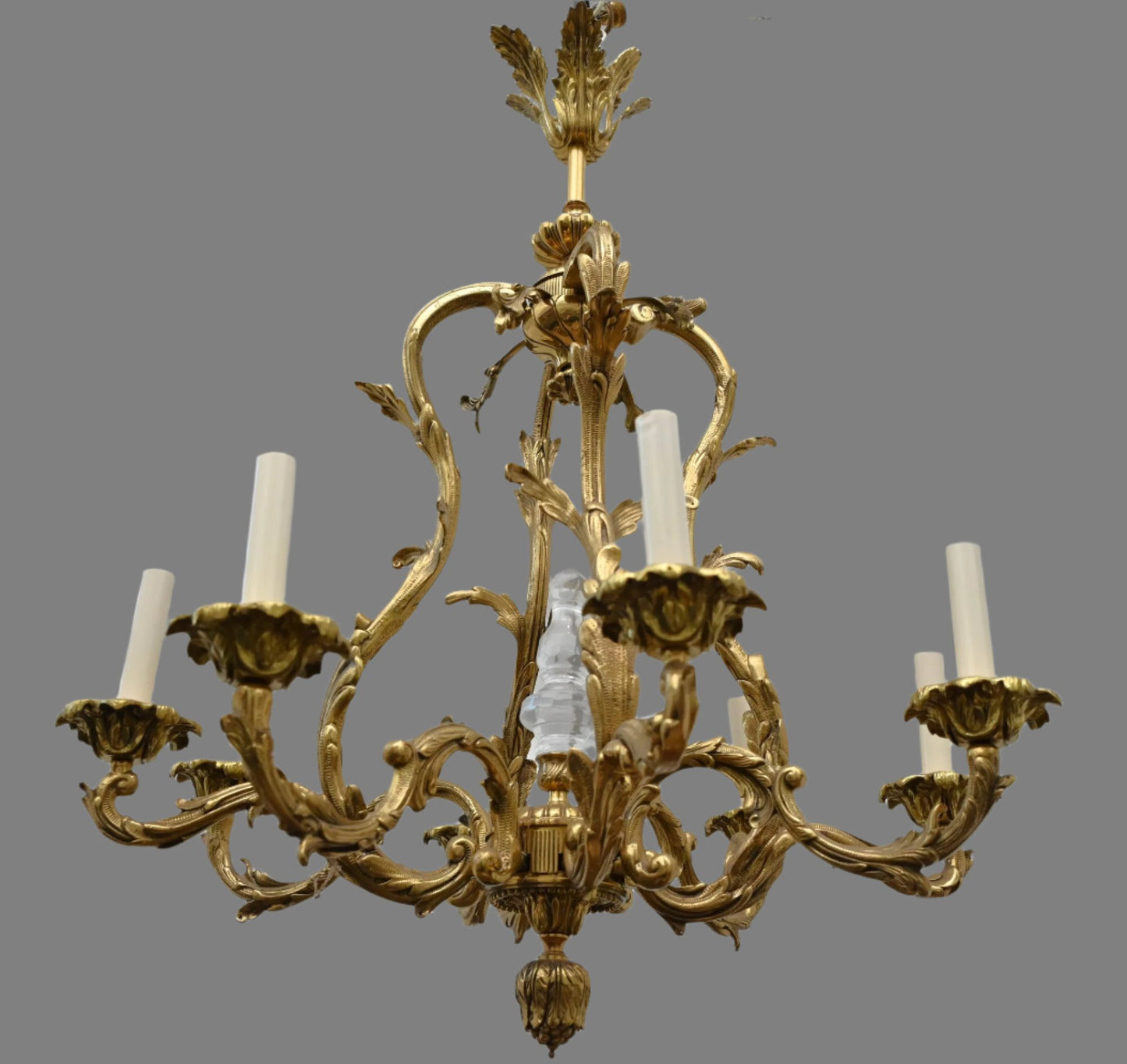 French Rococo Revival Gilt Bronze Eight-light Chandelier