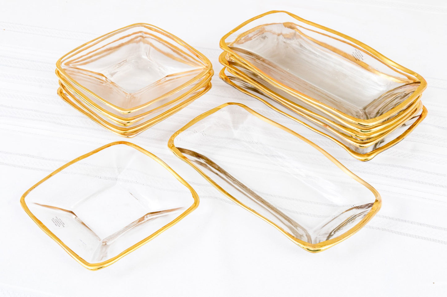 Vintage Set Of 12 Italian Gold Rimmed Plates