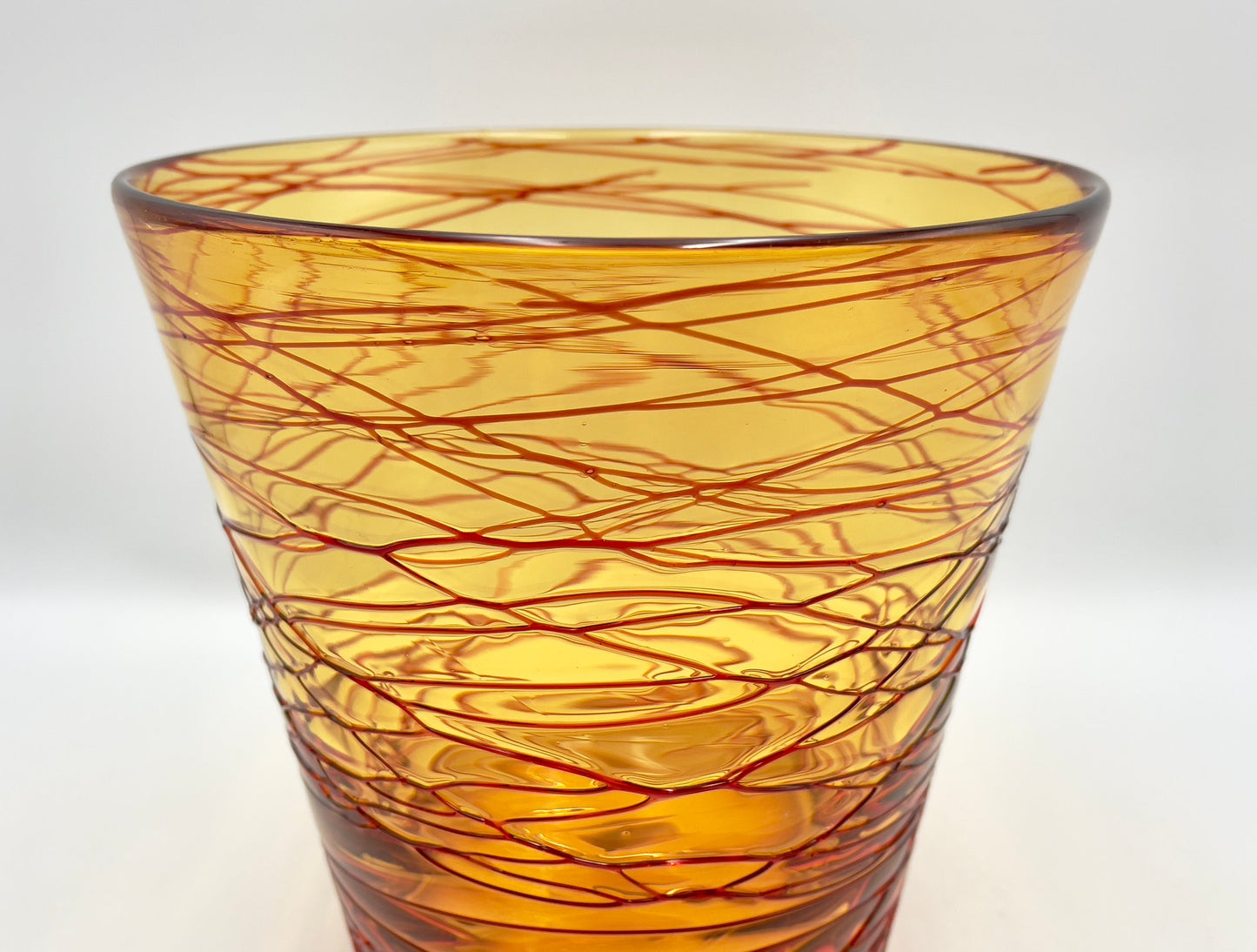 Vintage Durand Threaded Amber Art Glass Champagne Wine Cooler