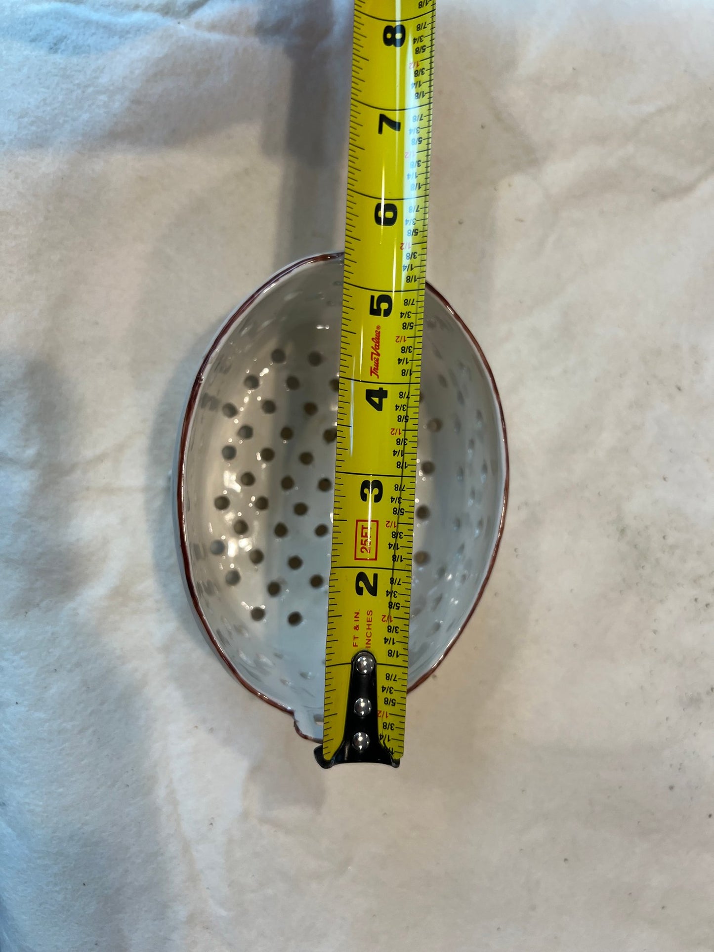 Vintage Hand Painted Italian Pottery, Footed Berry Strainer - Charming Piece! - Signed "Italy"
