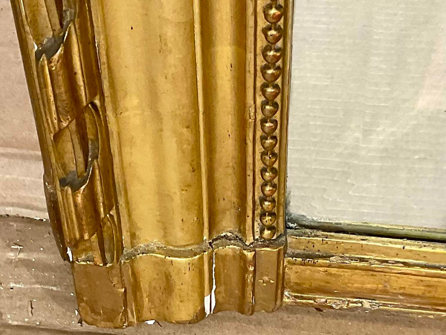 70” Tall Vintage Gilt Beveled Mirror