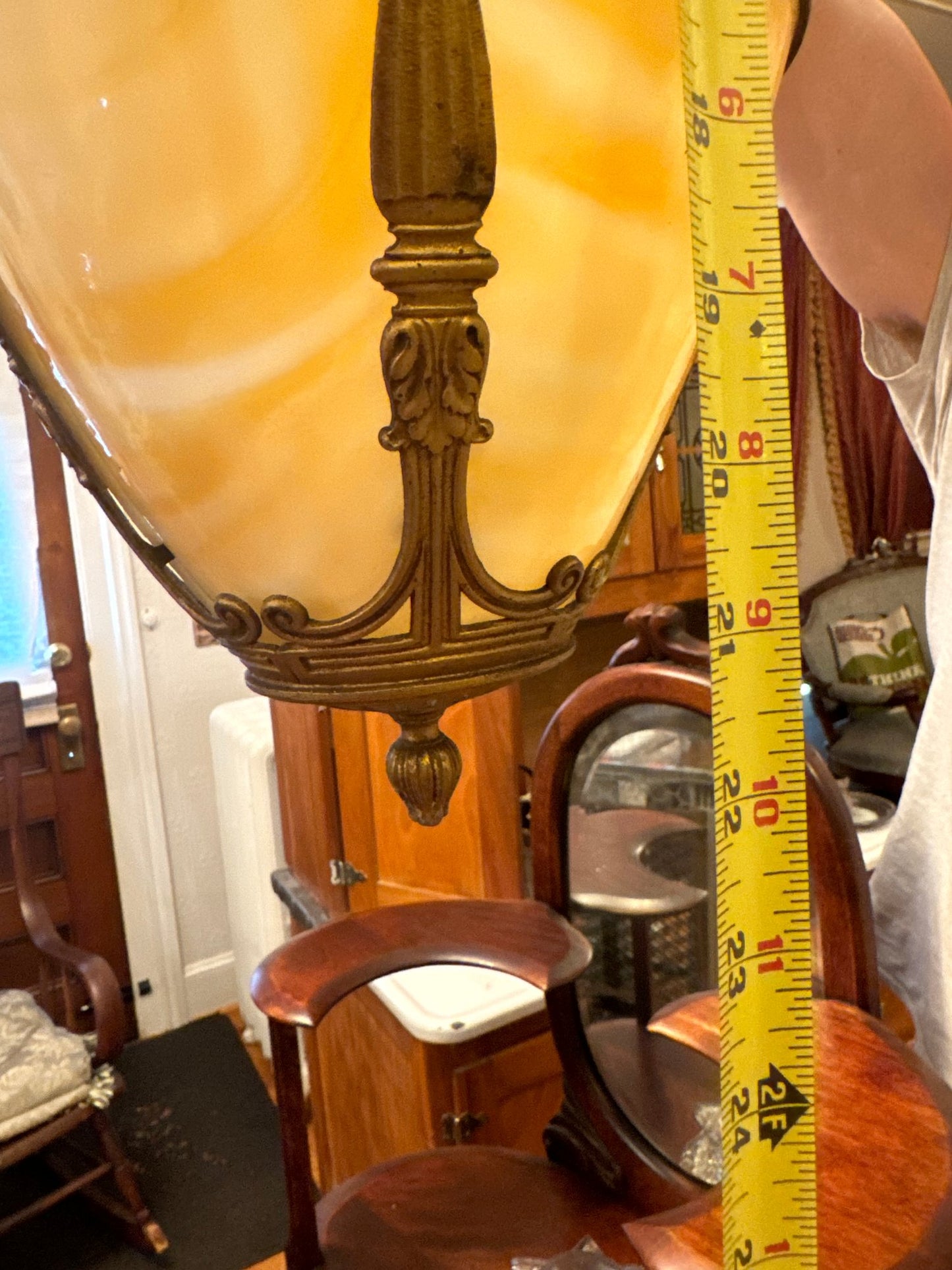 Beautiful Art Deco Slag Glass Pendant Light Fixture