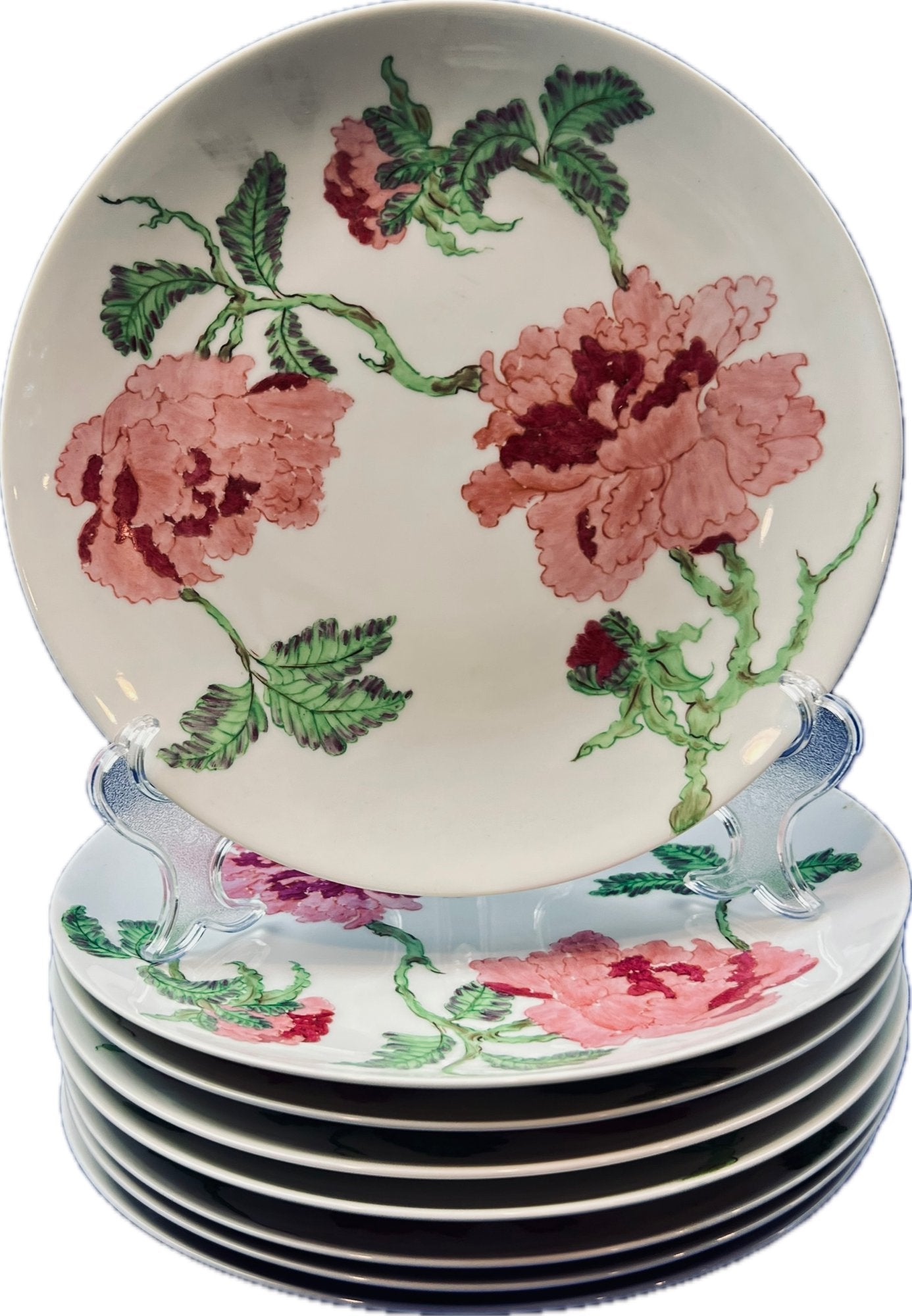 German Porcelain 10" Plates - Signed "Palm Beach - Au Bon Gout - Arzberg Germany"