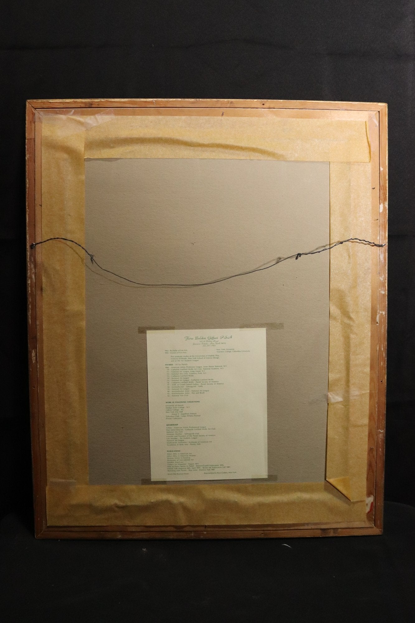 Framed Nude Pastel by Flora B. Giffuni