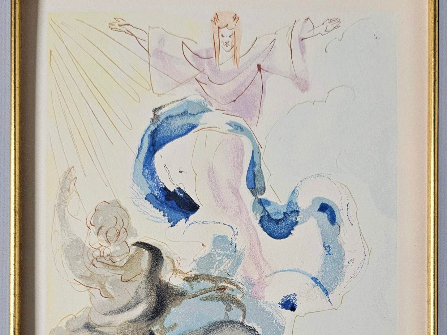 Original 1963 Pencil Signed Salvador Dali (Spain 1904-1989) 21/150 "Piccarda Donati" Woodcut Print