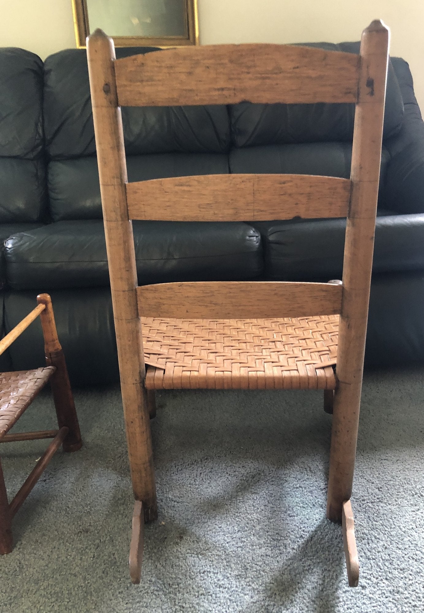 2 Antique Child Chairs w/ Cane Seats- 1 is a rocker