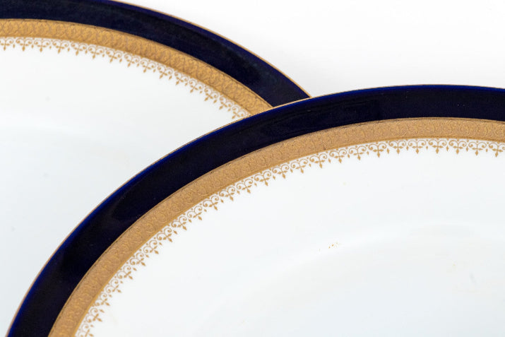 Fabulous Collection of Twelve Rosenthal Cobalt Trimmed Porcelain Plates