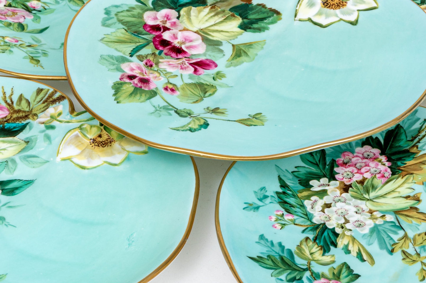 Decorative Heart Shaped Plates, Set of Nine