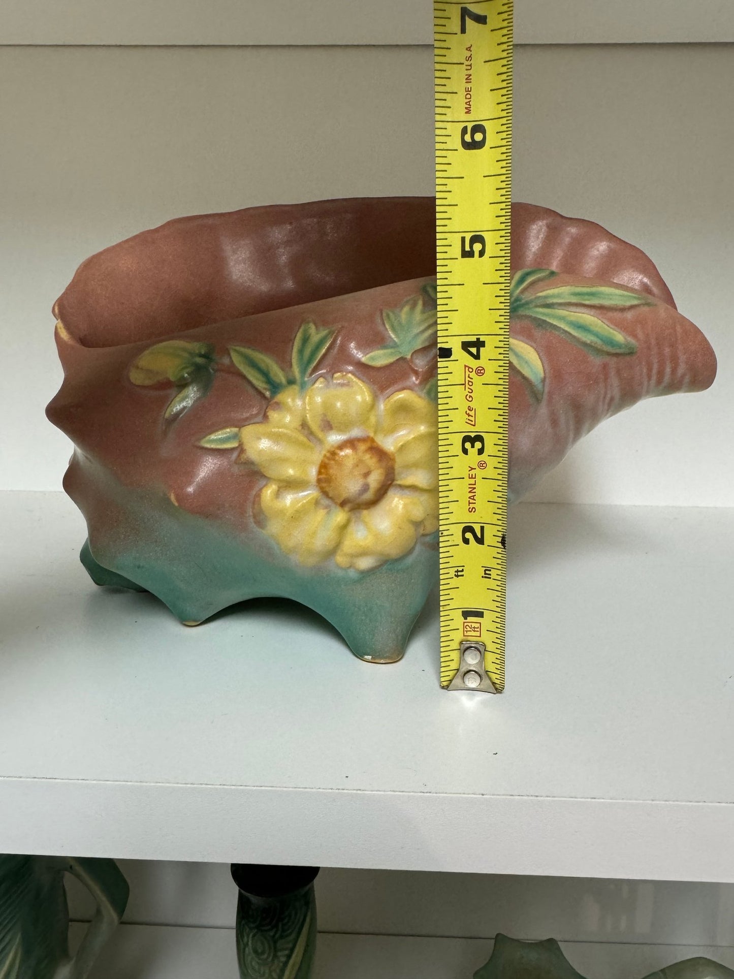 Roseville Peony Conch Shell Planter Vase