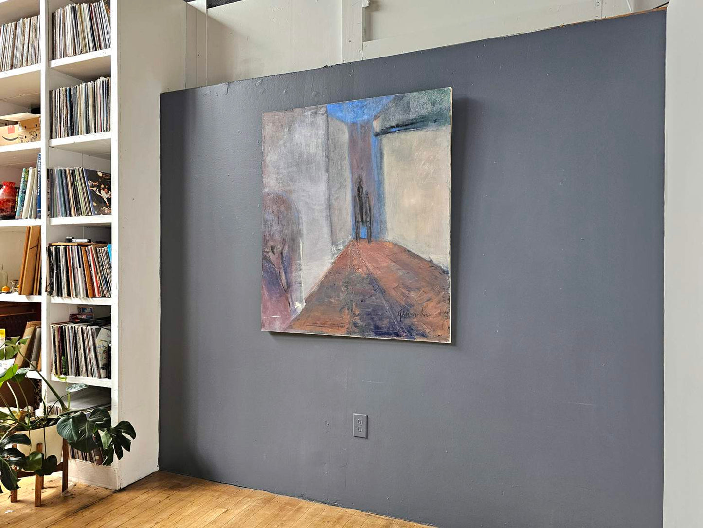 Large 60's Signed Original Modernist Oil On Canvas