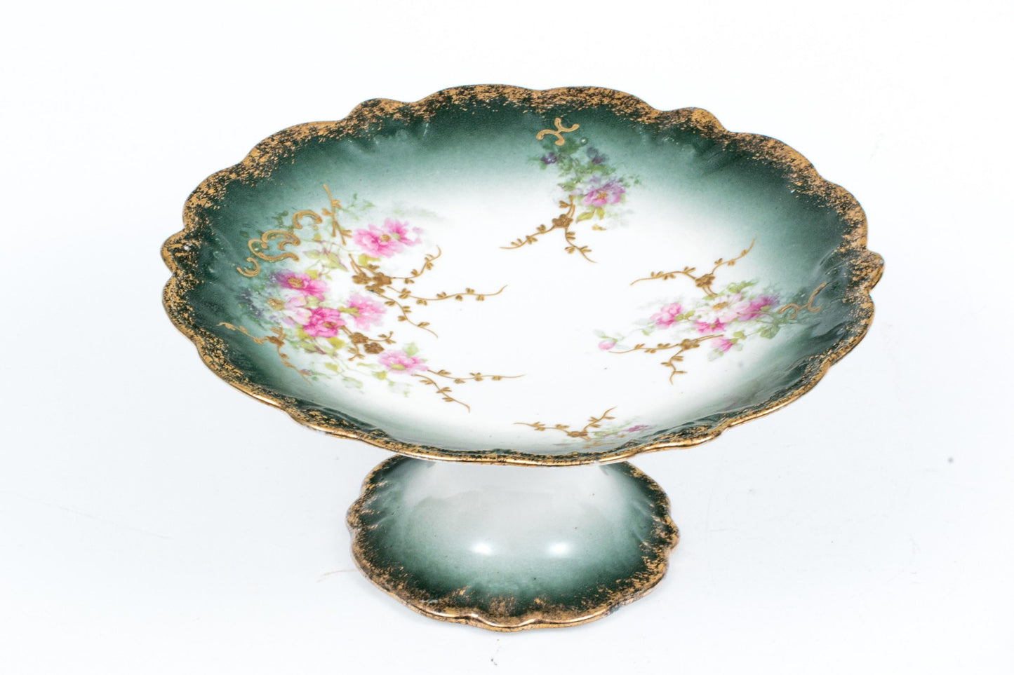 THREE PIECE LIMOGES BOWLS WITH COMPOTE PLATE