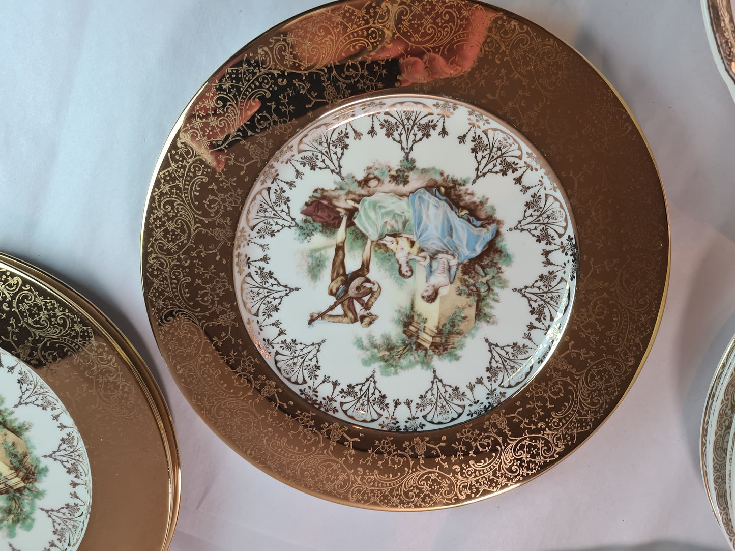 Vintage Joh Peters Le Petite Dinner Plate 6pcs & W. S. George Radisson Gold Gilt Bowl