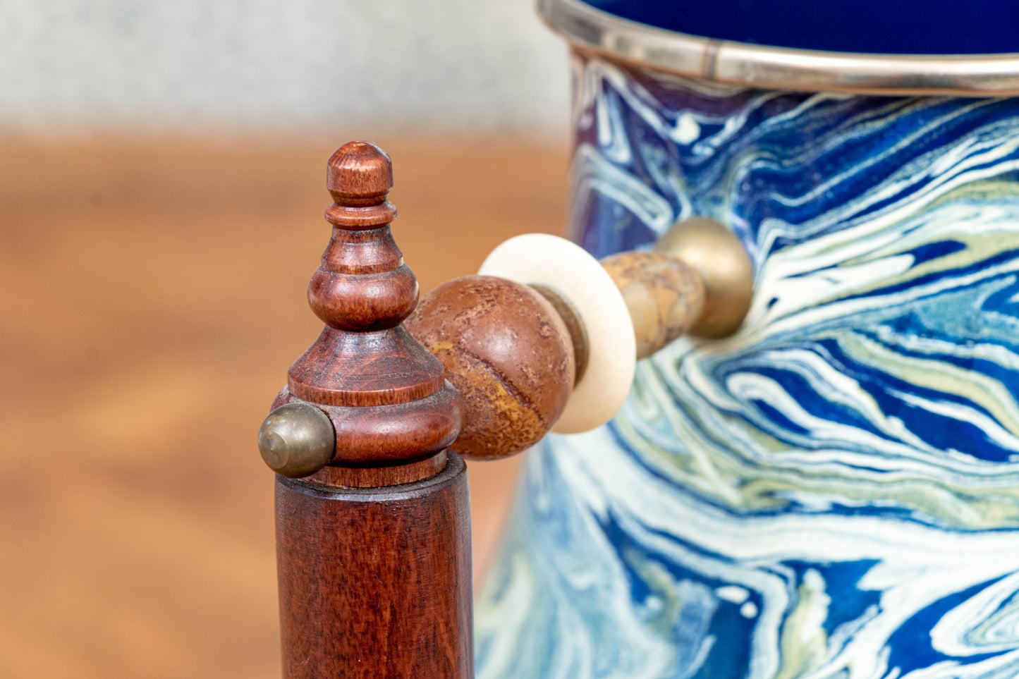 Vintage MacKenzie-Childs Marbled Finished Ewer With Lid