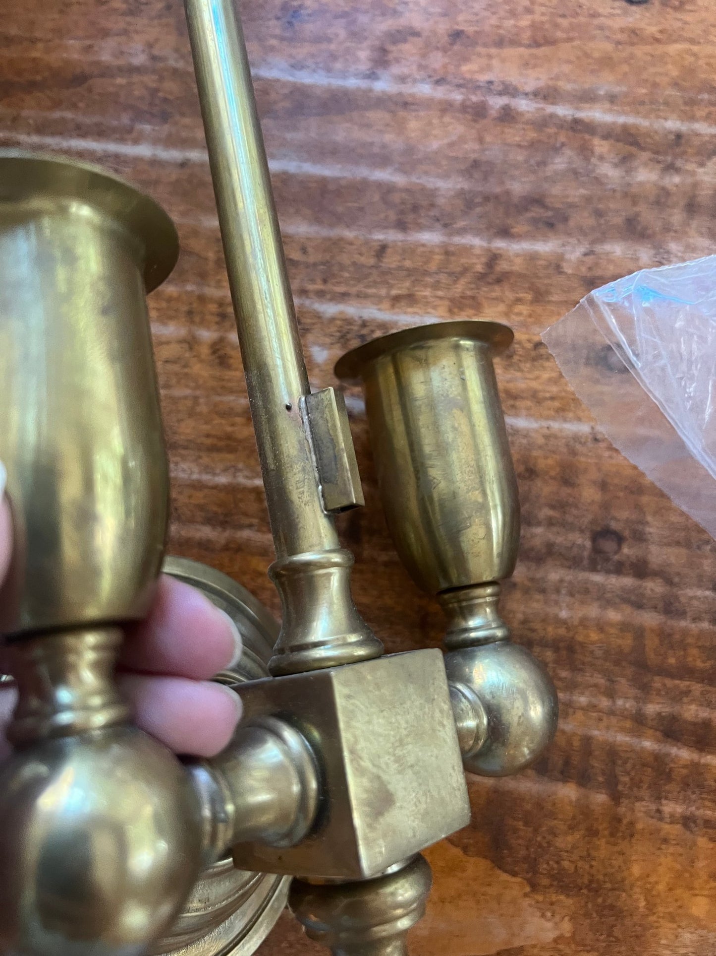 Pair of High Quality Italian Custom Made Brass Wall Sconces With Shades