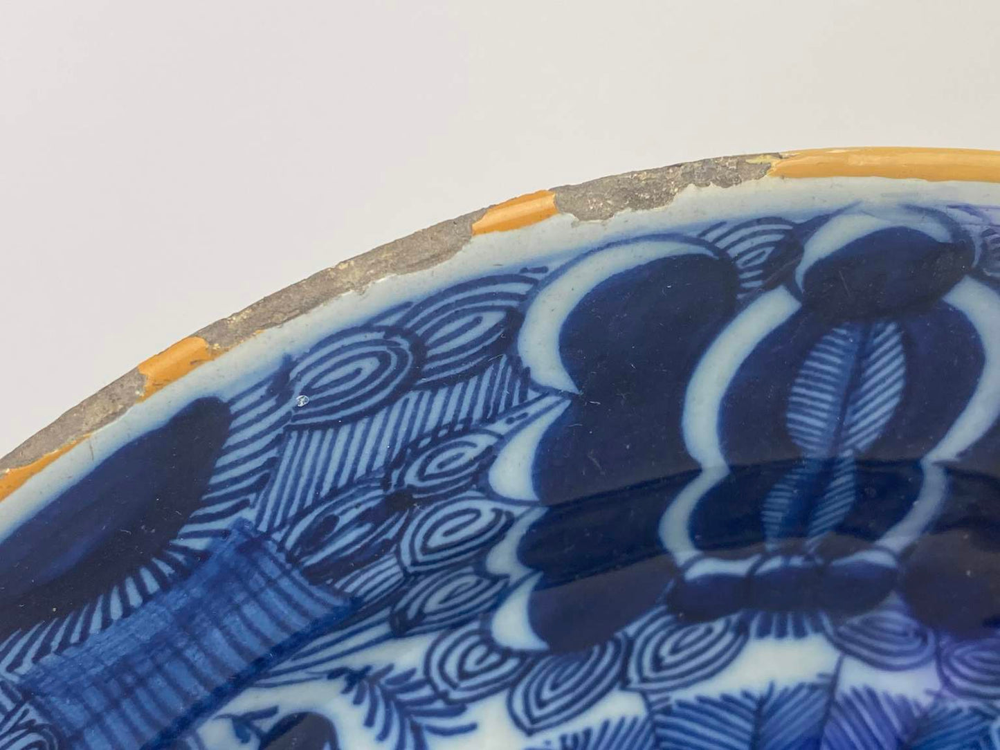 Unique 18th C Delft Blue and White Peacock Plates - 3 Pieces