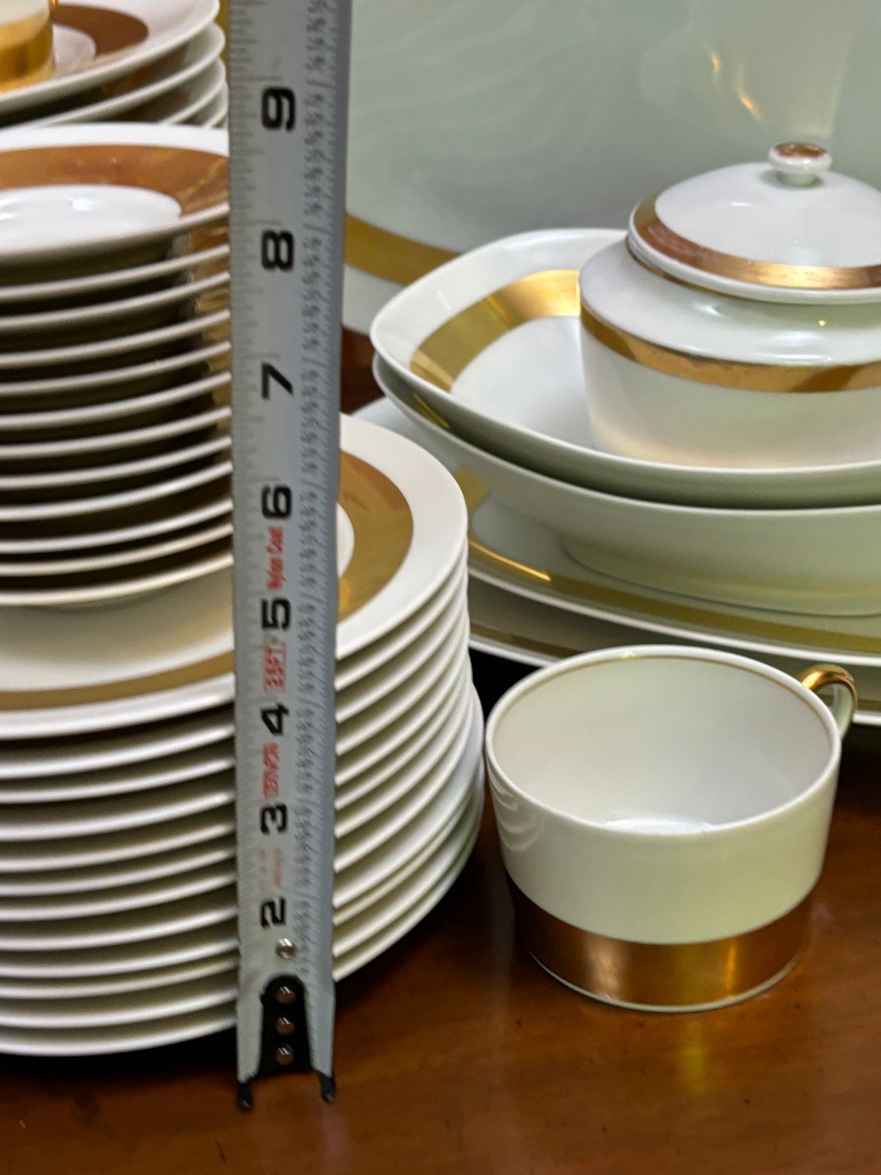 Rare Extraordinary Gilt Banded Dinner Service For 12 Plus Many Extra Pieces, Ceralene By A Raynaud & Co Limoges, France