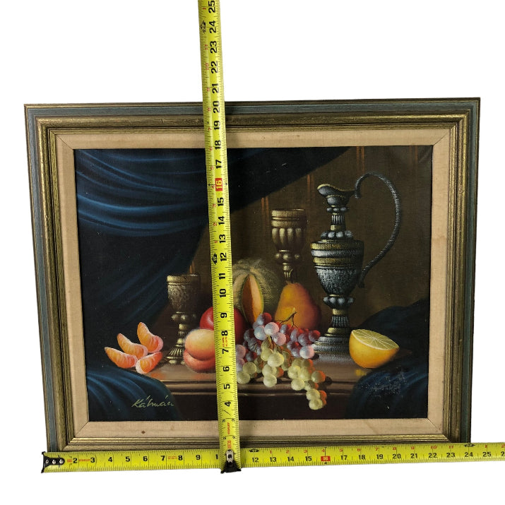 Still Life Oil On Canvas Painting, Signed Kalman (Hungarian)