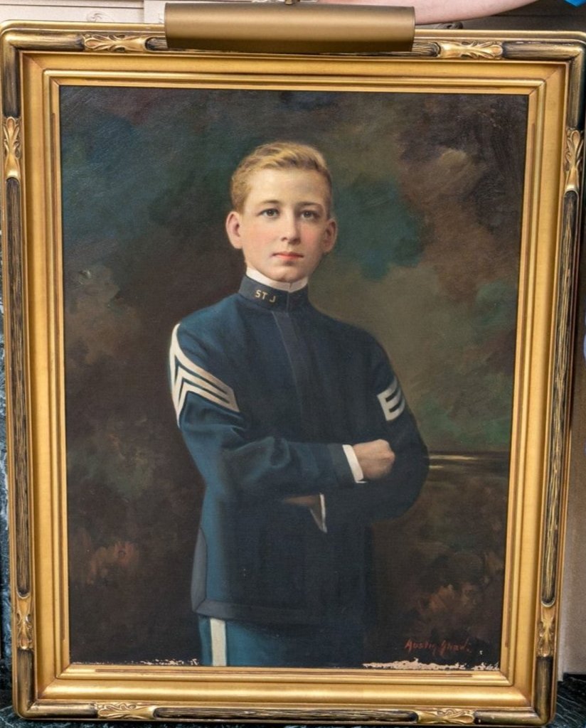 Portrait Of An Officer,Oil On Canvas, Austin Shaw (20th C.)