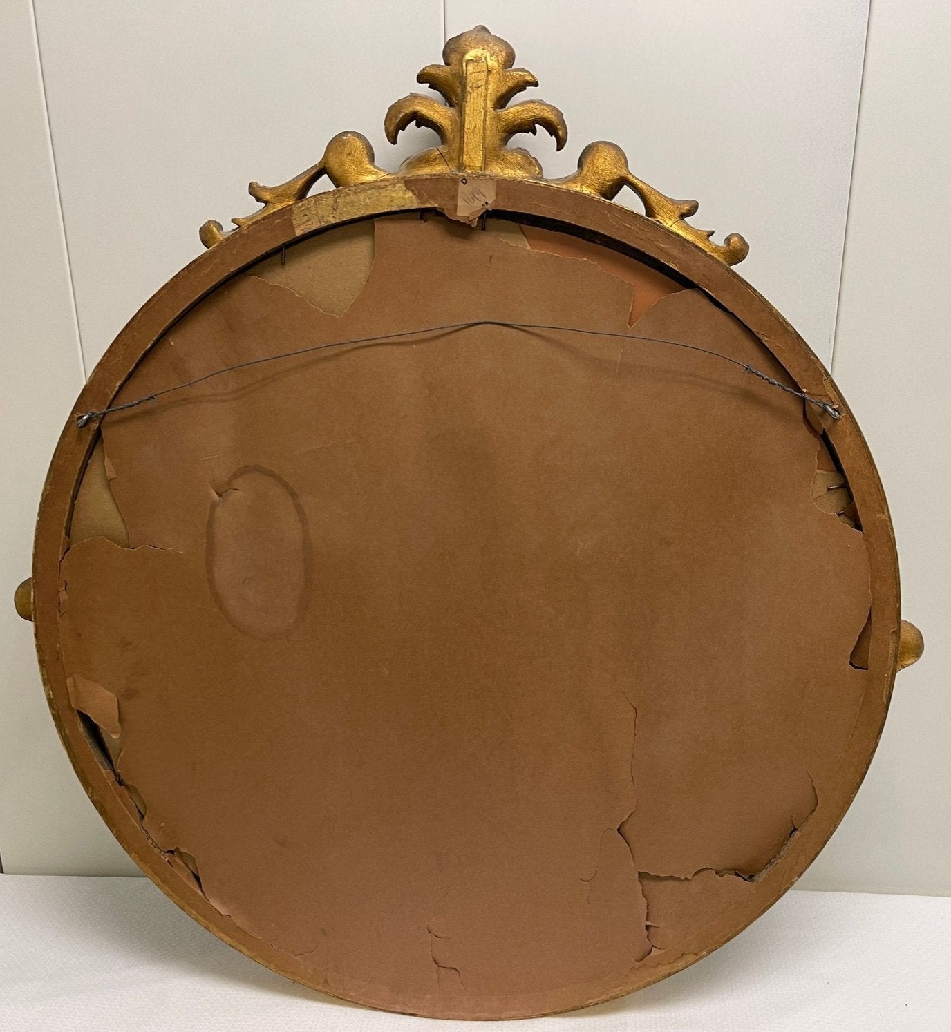 Vintage Carved Round Gold Wall Mirror